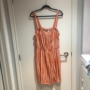 Forever 21 Orange Striped Midi Dress